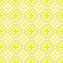 Yellow geometric flower pattern for background, seamless pattern.