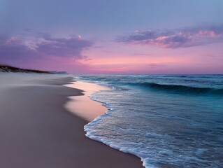 Serene Quiet Secluded Beach with Smooth Fine Sand and Gentle Waves