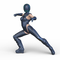 サイバーウーマン　3DCGレンダリング
