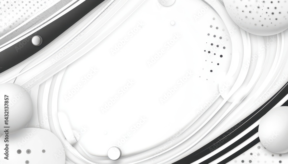 Poster abstract design with smooth curves and spheres