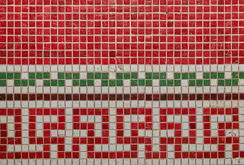 piso de mosaico rojo antigo  pequeno cuadrado con textura 