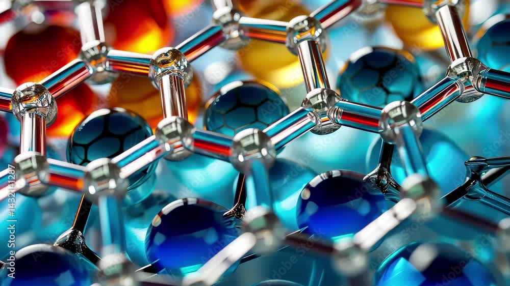 Aufkleber captivating close-up of colorful molecular structure showcasing intricate design and vibrant hues in