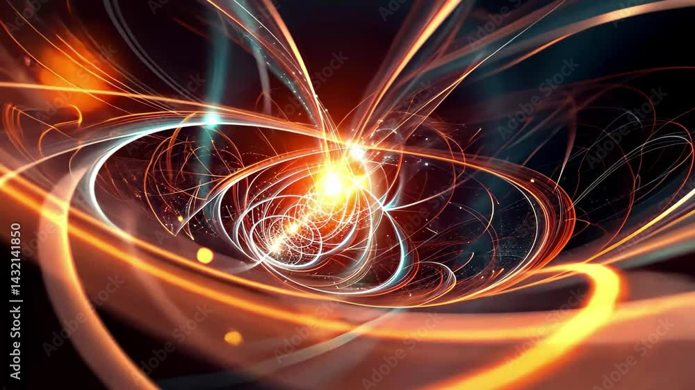 Fototapete Dynamic abstract light and energy swirling in vibrant colors creating a captivating visual experience in 4k resolution