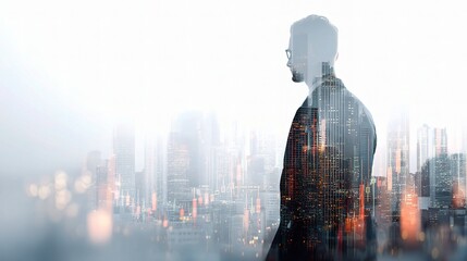 Professional Businessman Reflecting on Future Opportunities in Cityscape