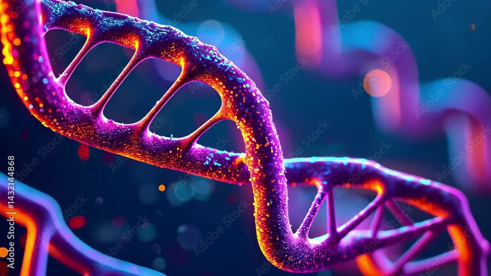 Aufkleber Explore the intricate structure of DNA in vivid colors showcasing molecular details in a captivating 4k resolution view of genetic material