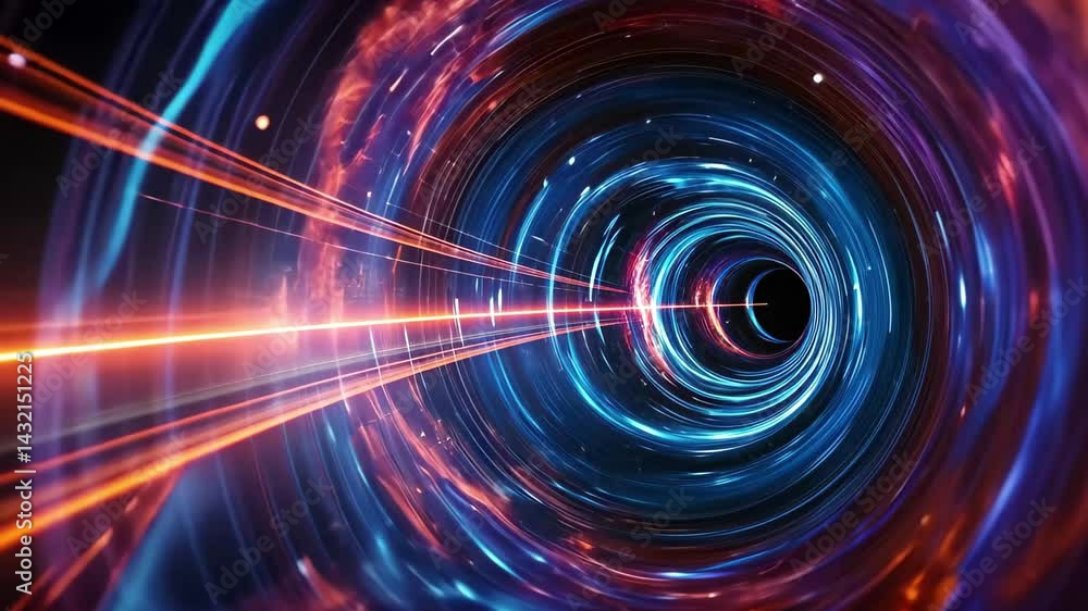Poster Captivating journey through a colorful vortex, showcasing vibrant motion and dynamic light patterns in stunning 4K quality