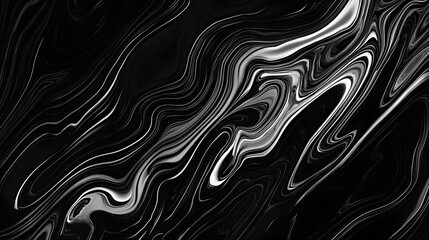 Obraz premium Abstract Black and White Swirling Liquid Marble Texture Background