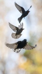 Fototapeta premium Wings of a soaring bird captured in a cascade of fleeting moments