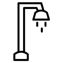 Room Shower Toilet Line Icon