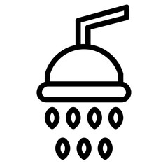 Room Shower Bath Line Icon