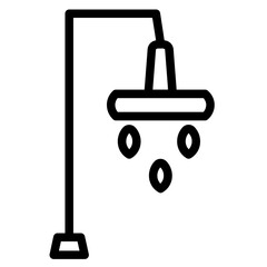 Room Shower Water Line Icon