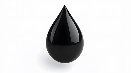Fototapeta premium Glossy Black Oil Drop 3D Render Illustration