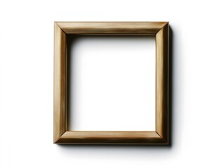Empty Wooden Frame Mockup Isolated on White Background