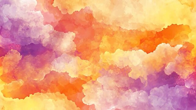 smoke or abstract colorful watercolor art featuring bright textures with orange, yellow, and blue paint on antique paper patterns