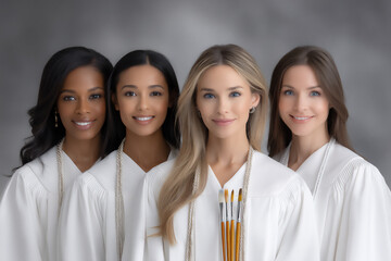 Fototapeta premium name: art graduates with brushes,