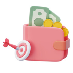 3D wallet with dart target