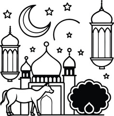 Eid ul adha silhouette vector designs 3