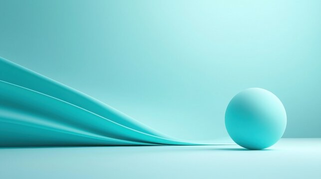 Dynamic sphere movement minimalist studio abstract art calm environment close-up viewpoint concept of speed optimization
