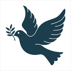 Dove of Peace with Olive Branch Vector Dove of the Holy Spirit – Flying dove with an olive branch