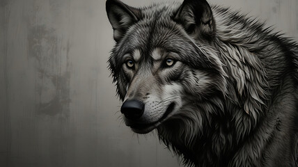 Fototapeta premium wolf head portrait
