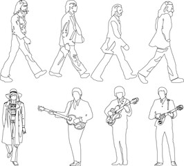 vector sketch illustration silhouette design image of artist singer with various activities during concert 