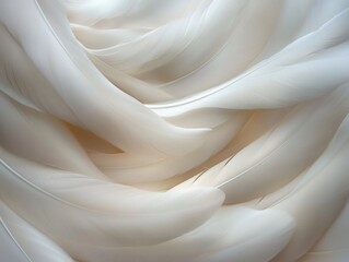 Obraz premium Delicate, flowing white feathers, soft and elegant texture