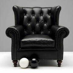 black leather armchair