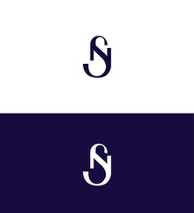Intertwined NS Logo Design White, Dark Blue, Monogram, Elegant, Modern, Minimalist, Branding, Identi