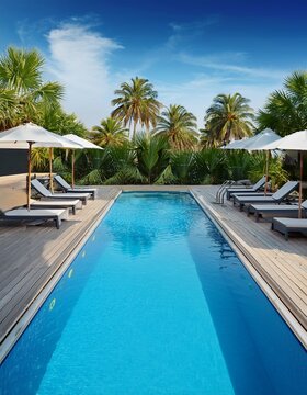 summer background, beach and pool