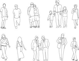 vector sketch illustration silhouette design of various human activities with their work as a complement to the image 