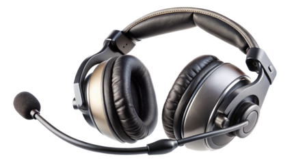 Studio quality headphones with microphone for professional sound and broadcasting purposes