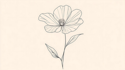A flower is drawn in black and white on a white background