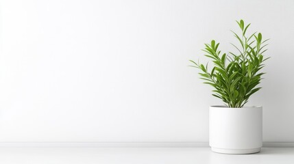 Minimalist plant display on white background (1)