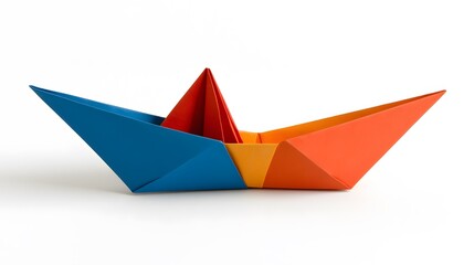 Colorful Origami Paper Boat Craft Design