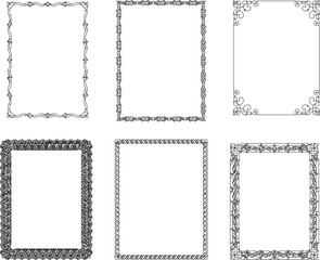 vector sketch illustration silhouette modern abstract frame design for photo and painting   