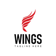Fototapeta premium wing logo black silhouette design minimalist animal wings with simple black concept for business symbol or product brand template