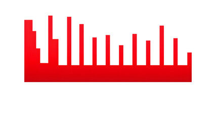 Professional flat glyph style bar chart trend icon for data analysis and visualization