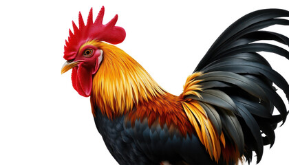 Fototapeta premium Farm Bird Profile Against Dark Background