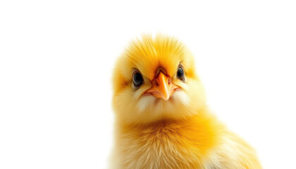 Obraz premium Fluffy Yellow Baby Chick Closeup on Transparent Background