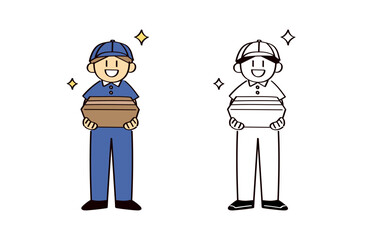 宅配のお兄さんのイラストセット
