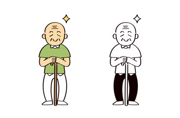 おじいちゃんのイラストセット