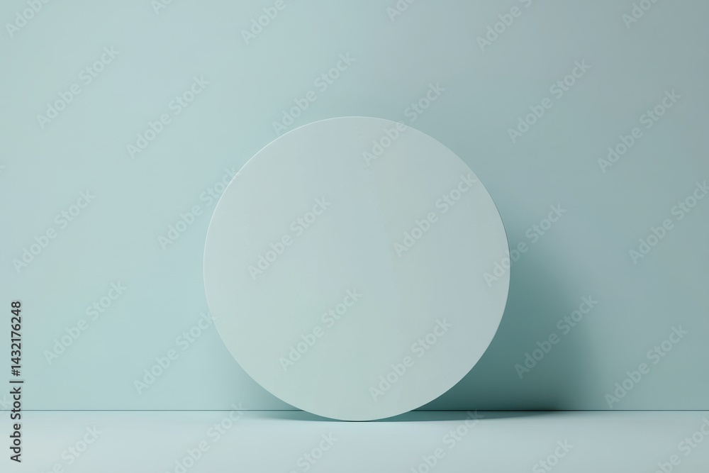 Poster light teal background with centered circle