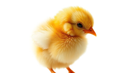 Fototapeta premium Fluffy Yellow Baby Chick on White Background