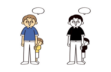 親子のイラストセット