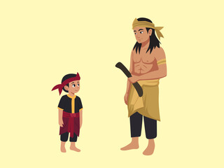 Indonesian Warrior and Son