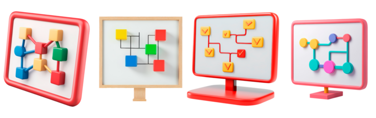 Creative flowchart design for business presentations isolated on transparent background