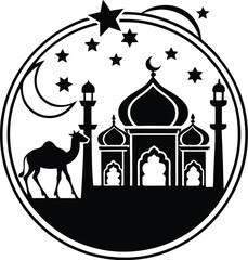 Eid ul adha silhouette vector designs 19