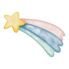 watercolor shooting star