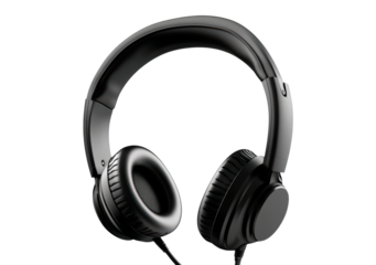 Headphones music isolated on transparent background