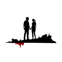 silhouettes of people in the city